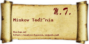 Miskov Teónia névjegykártya